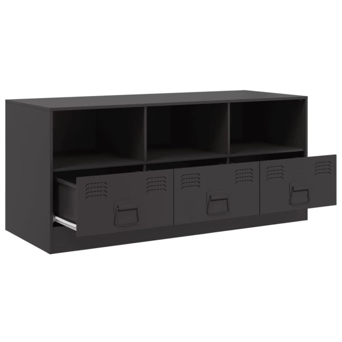 Tv Cabinet Black 99x39x44 Cm Steel Naoitt
