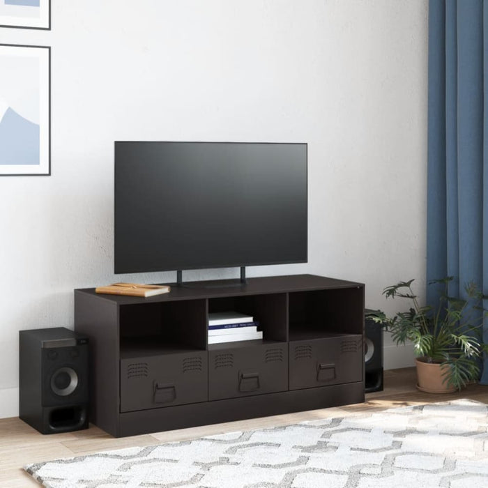 Tv Cabinet Black 99x39x44 Cm Steel Naoitt