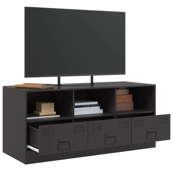 Tv Cabinet Black 99x39x44 Cm Steel Naoitt