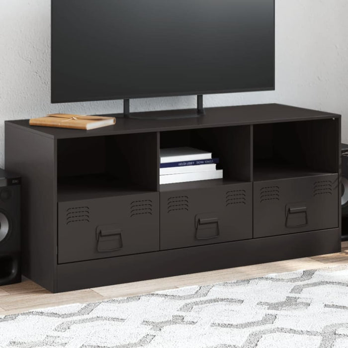 Tv Cabinet Black 99x39x44 Cm Steel Naoitt