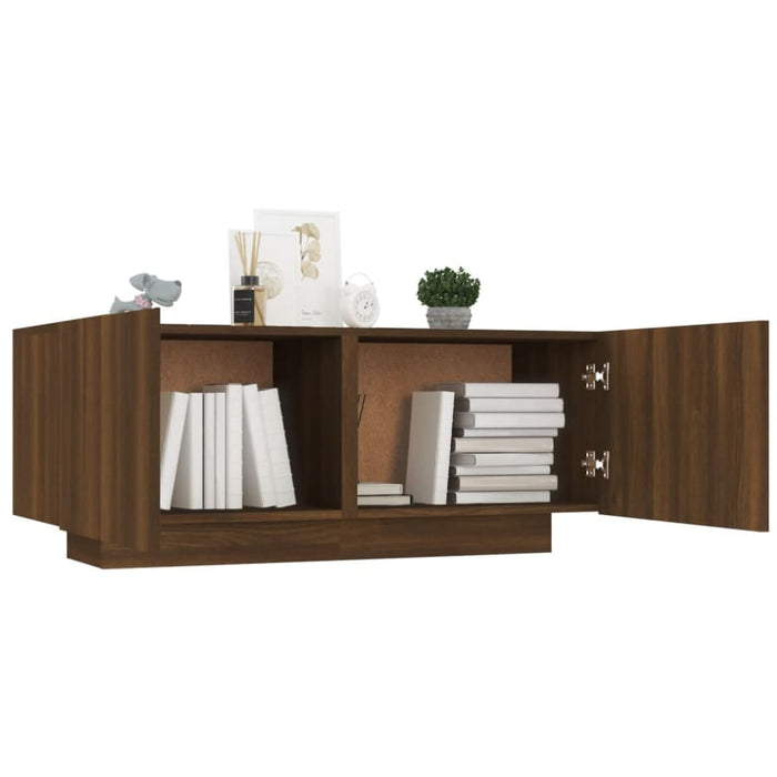 Tv Cabinet Brown Oak 100x35x40 Cm Engineered Wood Nopiok