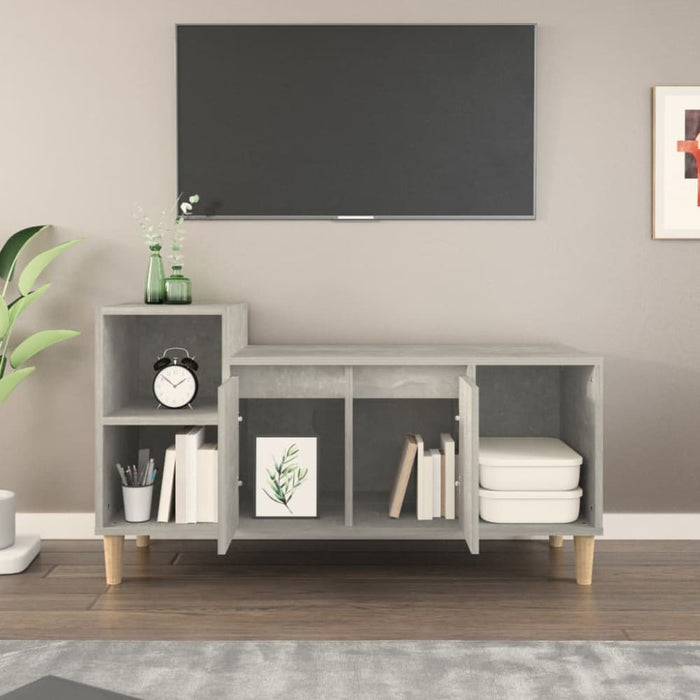 Tv Cabinet Concrete Grey 100x35x55 Cm Engineered Wood Nxooil