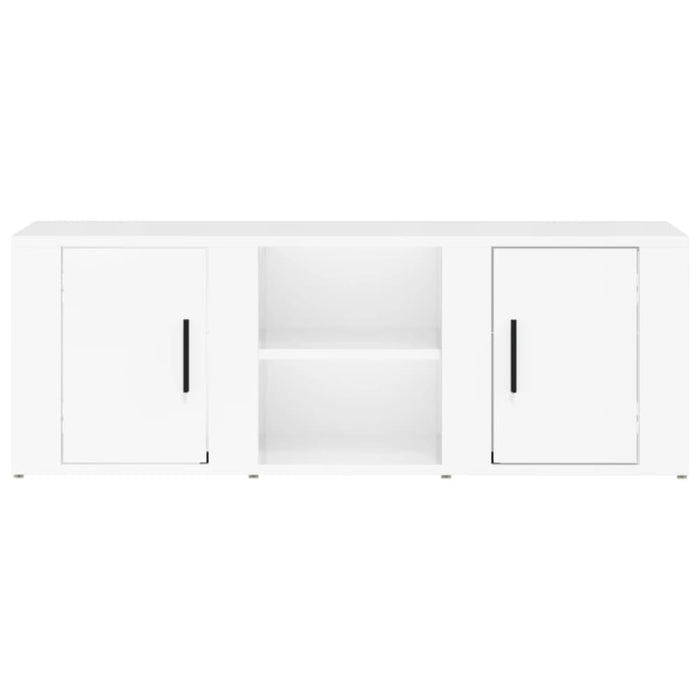 Tv Cabinet Glossy Look White 100x31.5x35 Cm Engineered Wood