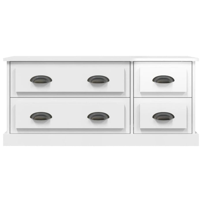 Tv Cabinet Glossy Look White 100x35.5x45 Cm Engineered Wood