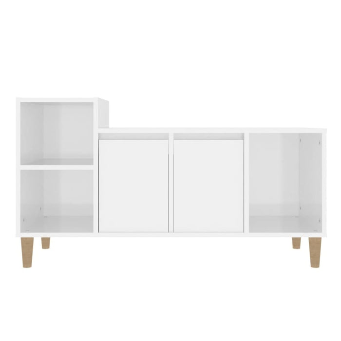 Tv Cabinet Glossy Look White 100x35x55 Cm Engineered Wood