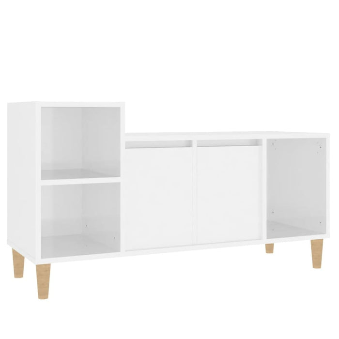 Tv Cabinet Glossy Look White 100x35x55 Cm Engineered Wood