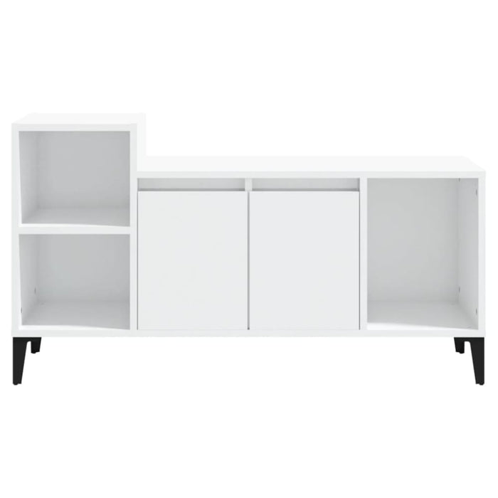 Tv Cabinet Glossy Look White 100x35x55 Cm Engineered Wood