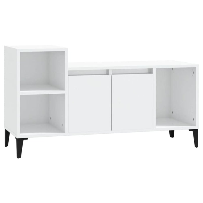 Tv Cabinet Glossy Look White 100x35x55 Cm Engineered Wood