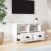Tv Cabinet Glossy Look White 80x35x50 Cm Engineered Wood
