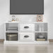 Tv Cabinet Glossy Look White 99.5x35.5x48 Cm Engineered