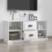 Tv Cabinet Glossy Look White 99.5x35.5x48 Cm Engineered