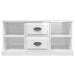 Tv Cabinet Glossy Look White 99.5x35.5x48 Cm Engineered