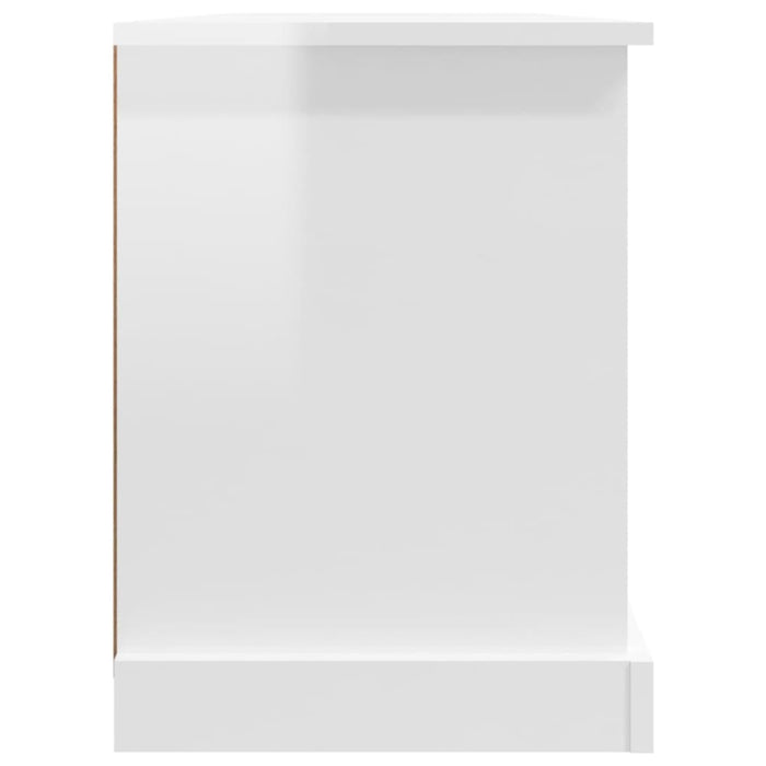 Tv Cabinet Glossy Look White 99.5x35.5x48 Cm Engineered