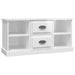 Tv Cabinet Glossy Look White 99.5x35.5x48 Cm Engineered