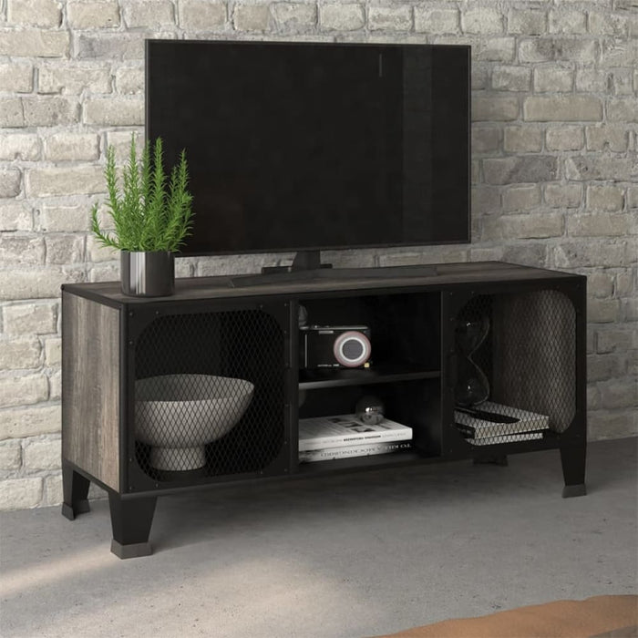 Tv Cabinet Grey 105x36x47 Cm Metal and Mdf Ttpkob