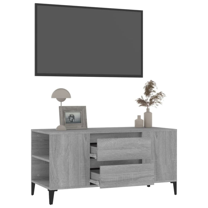Tv Cabinet Grey Sonoma 102x44.5x50 Cm Engineered Wood Noklob