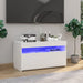 Tv Cabinet with Led Lights White 75x35x40 Cm Nbatko
