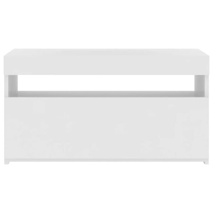 Tv Cabinet with Led Lights White 75x35x40 Cm Nbatko