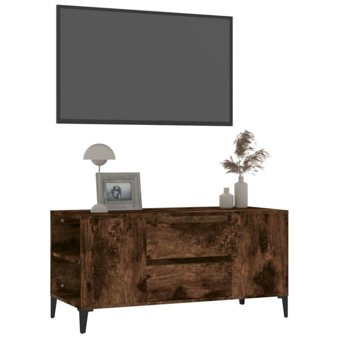 Tv Cabinet Smoked Oak 102x44.5x50 Cm Engineered Wood Noklbk