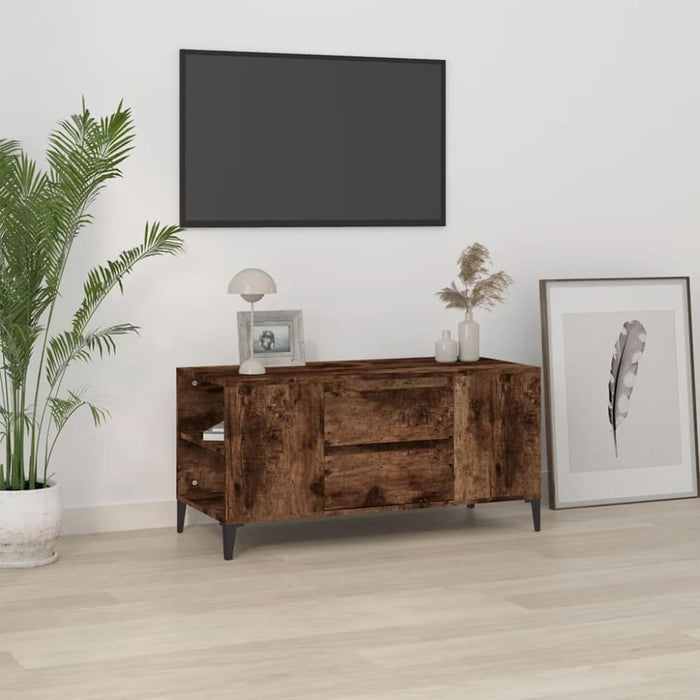 Tv Cabinet Smoked Oak 102x44.5x50 Cm Engineered Wood Noklbk