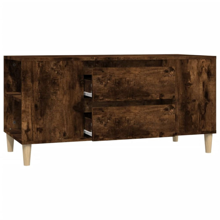 Tv Cabinet Smoked Oak 102x44.5x50 Cm Engineered Wood Noklbo