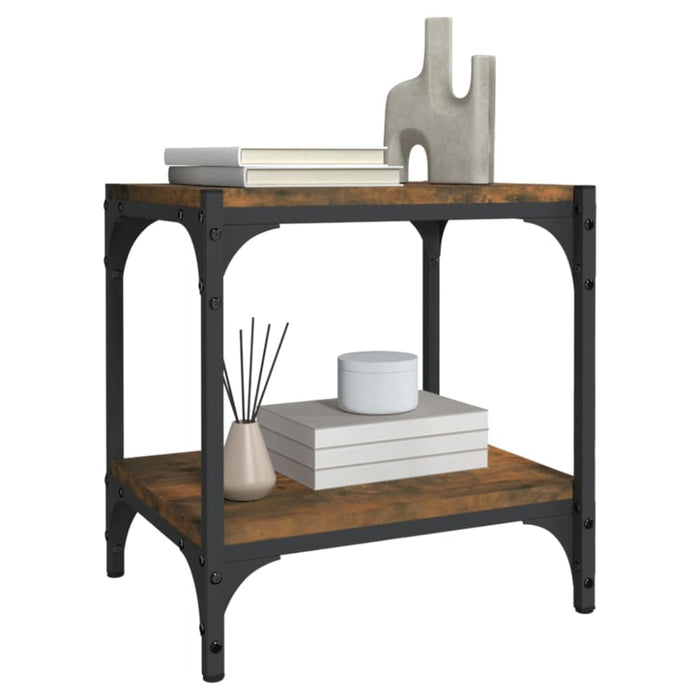 Tv Cabinet Smoked Oak 40x33x41 Cm Engineered Wood and Steel