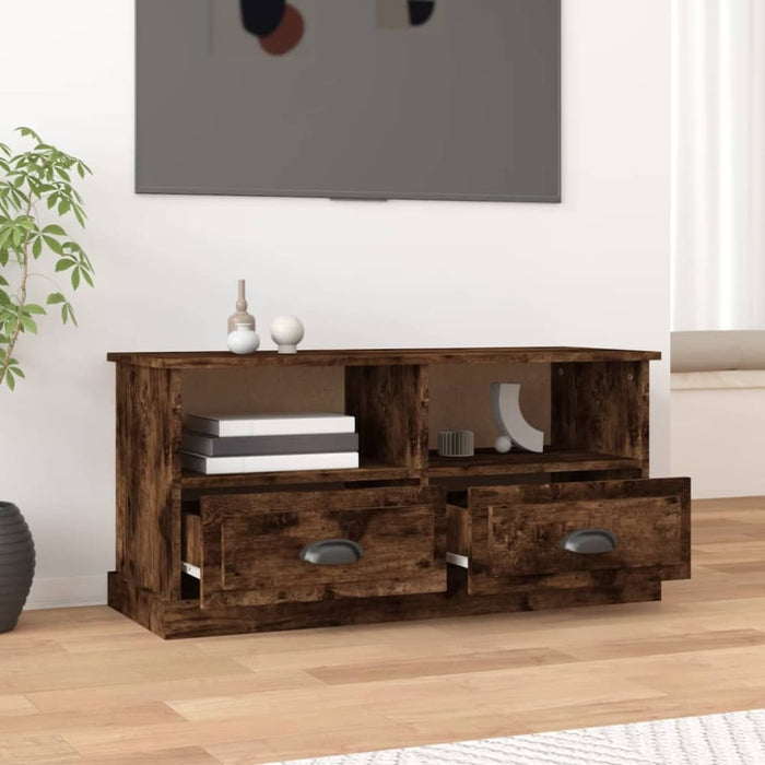 Tv Cabinet Smoked Oak 93x35.5x45 Cm Engineered Wood Nolalk