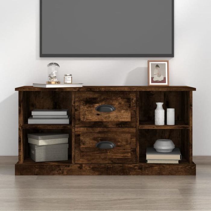 Tv Cabinet Smoked Oak 99.5x35.5x48 Cm Engineered Wood Nolxii