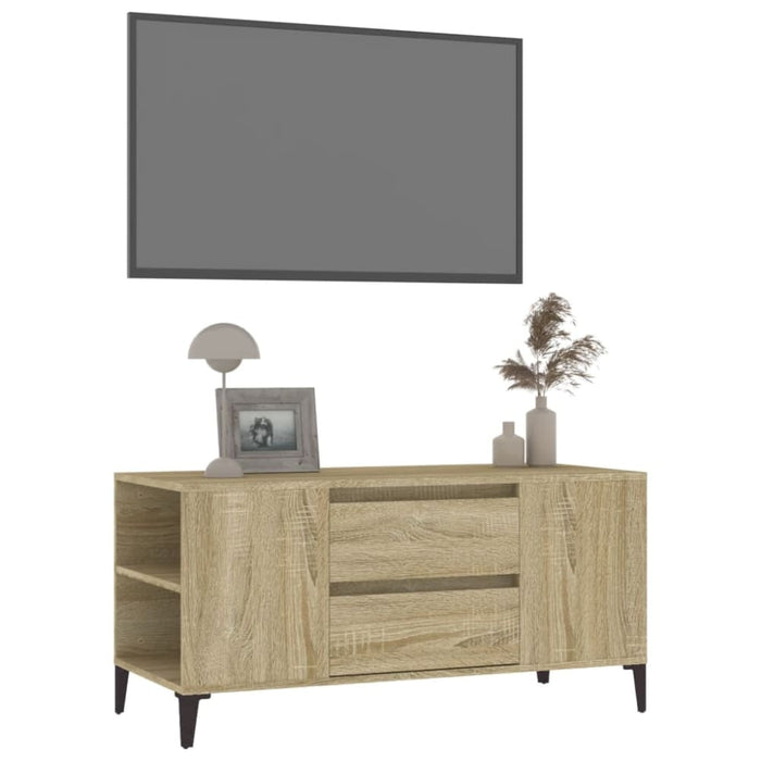 Tv Cabinet Sonoma Oak 102x44.5x50 Cm Engineered Wood Noklbi