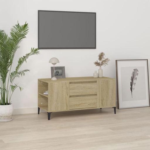 Tv Cabinet Sonoma Oak 102x44.5x50 Cm Engineered Wood Noklbi