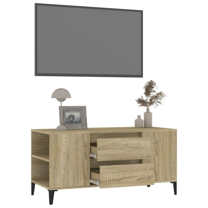 Tv Cabinet Sonoma Oak 102x44.5x50 Cm Engineered Wood Noklbi