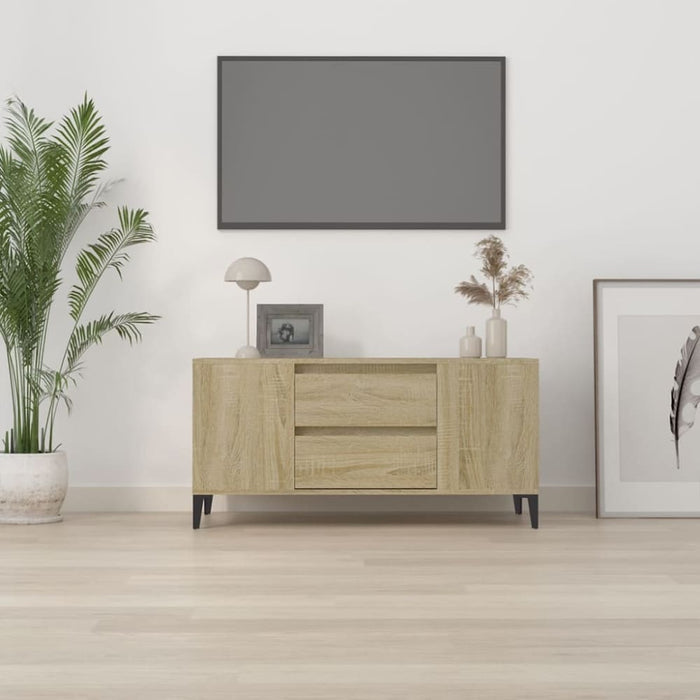 Tv Cabinet Sonoma Oak 102x44.5x50 Cm Engineered Wood Noklbi