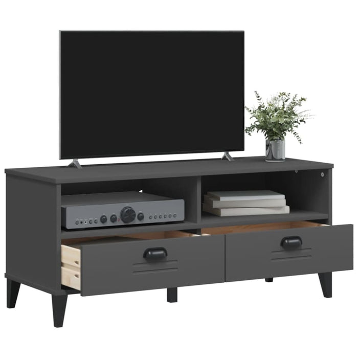 Tv Cabinet Viken Anthracite Grey Solid Wood Pine Tiakto