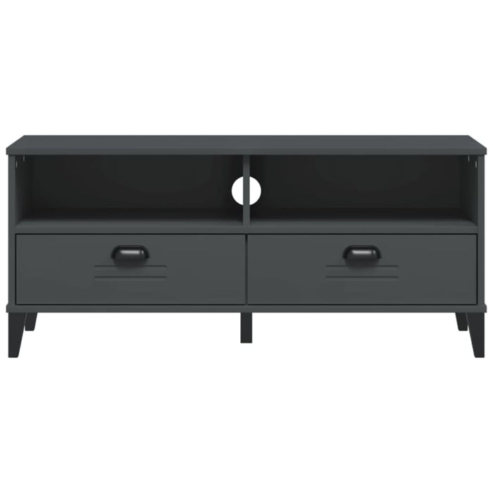 Tv Cabinet Viken Anthracite Grey Solid Wood Pine Tiakto