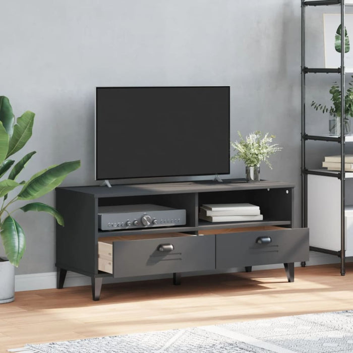 Tv Cabinet Viken Anthracite Grey Solid Wood Pine Tiakto