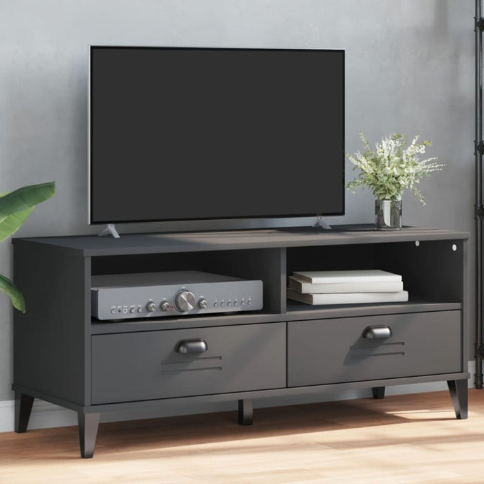 Tv Cabinet Viken Anthracite Grey Solid Wood Pine Tiakto