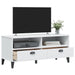 Tv Cabinet Viken White Solid Wood Pine Tiakxk