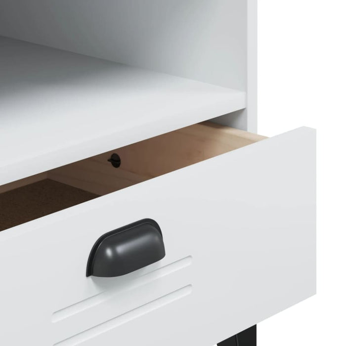 Tv Cabinet Viken White Solid Wood Pine Tiakxk