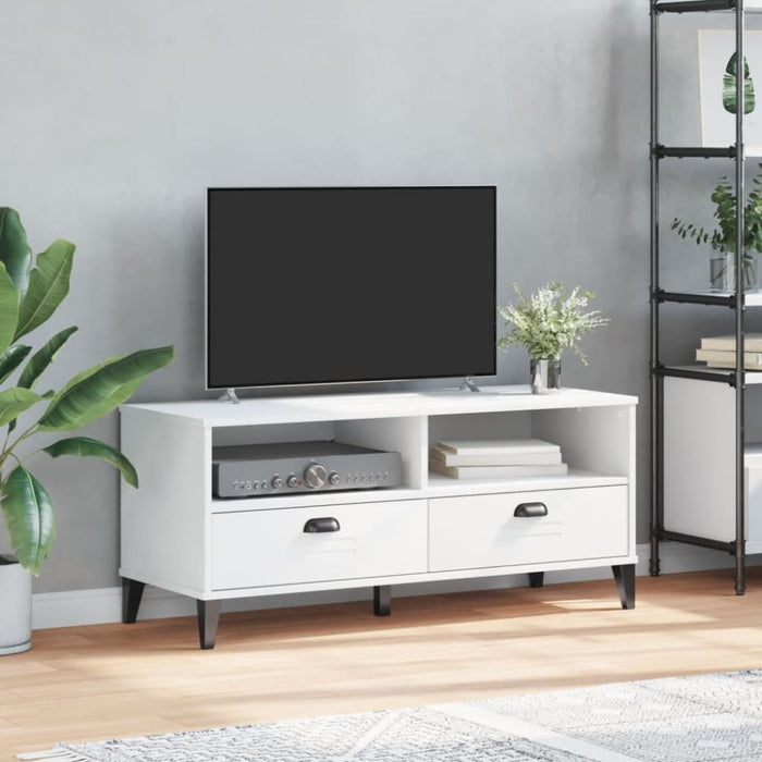 Tv Cabinet Viken White Solid Wood Pine Tiakxk