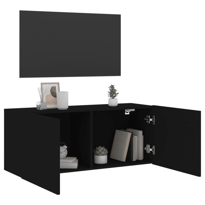 Tv Cabinet Wall-mounted Black 100x30x41 Cm Ntlkli