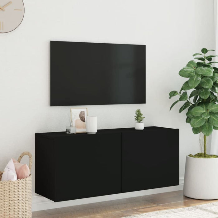 Tv Cabinet Wall-mounted Black 100x30x41 Cm Ntlkli