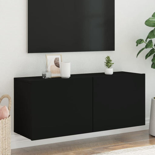Tv Cabinet Wall-mounted Black 100x30x41 Cm Ntlkli