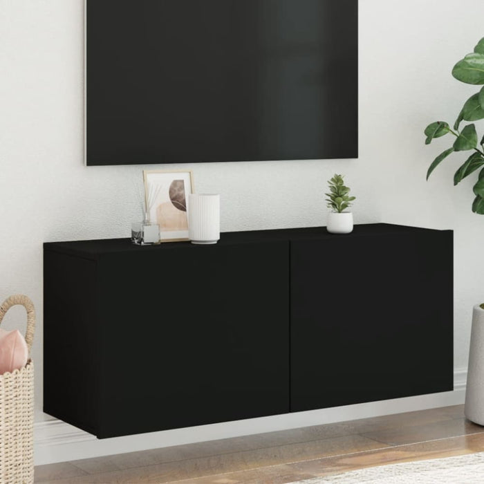 Tv Cabinet Wall-mounted Black 100x30x41 Cm Ntlkli