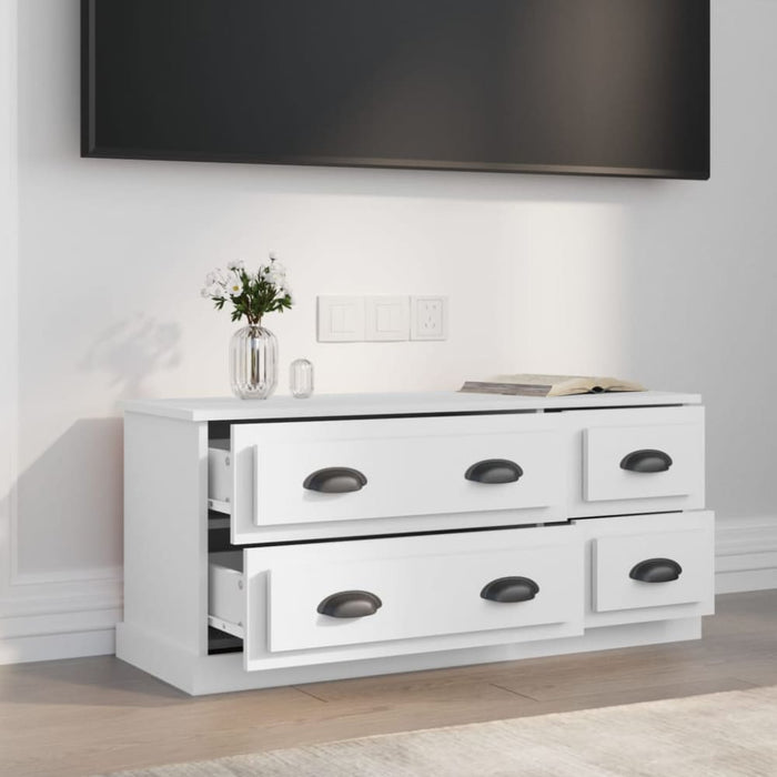 Tv Cabinet White 100x35.5x45 Cm Engineered Wood Nolaan