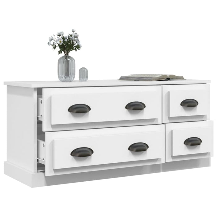 Tv Cabinet White 100x35.5x45 Cm Engineered Wood Nolaan