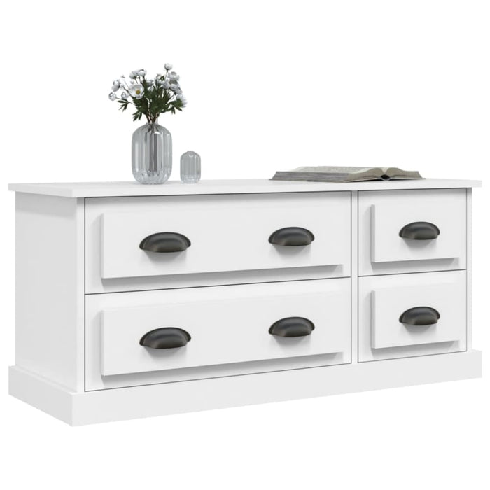 Tv Cabinet White 100x35.5x45 Cm Engineered Wood Nolaan