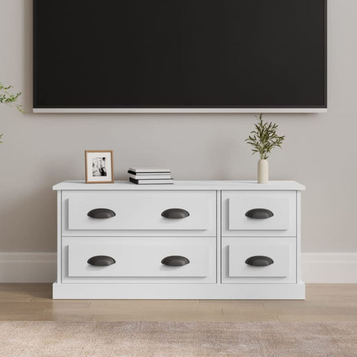 Tv Cabinet White 100x35.5x45 Cm Engineered Wood Nolaan