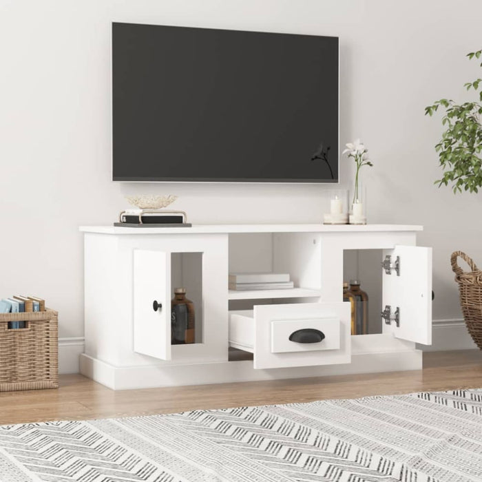 Tv Cabinet White 100x35.5x45 Cm Engineered Wood Nolapl