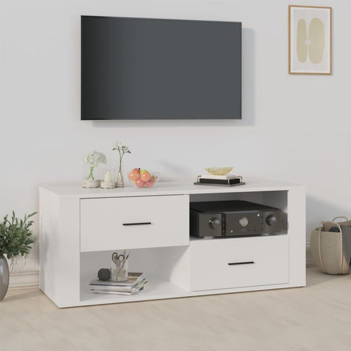 Tv Cabinet White 100x35x40 Cm Engineered Wood Nxtbkk