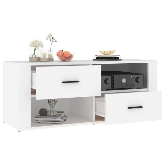 Tv Cabinet White 100x35x40 Cm Engineered Wood Nxtbkk